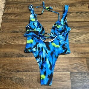 Blue bikini bathing suit